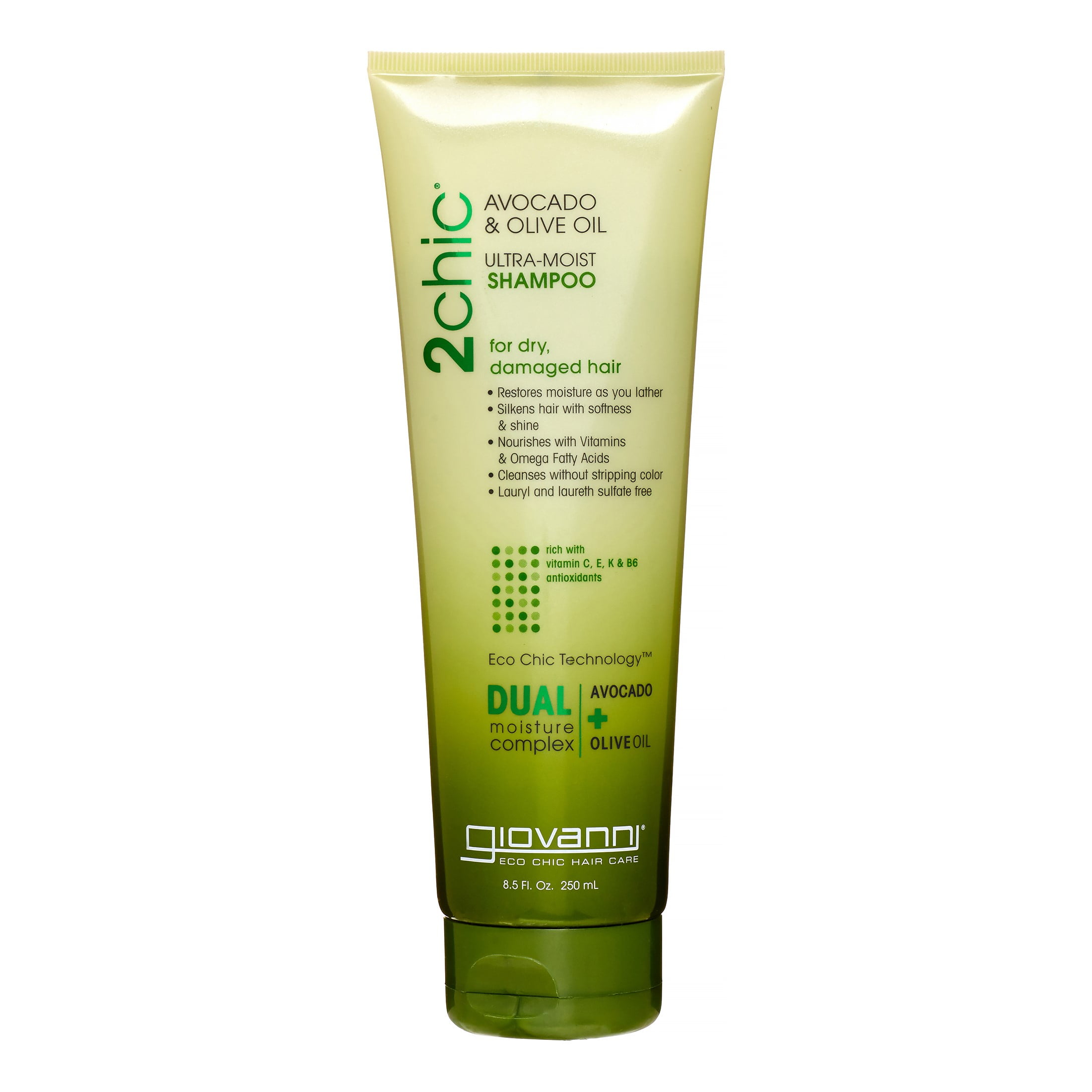 Giovanni 2Chic Shampoo, Avocado and Olive Oil, 8.5 Fl Oz