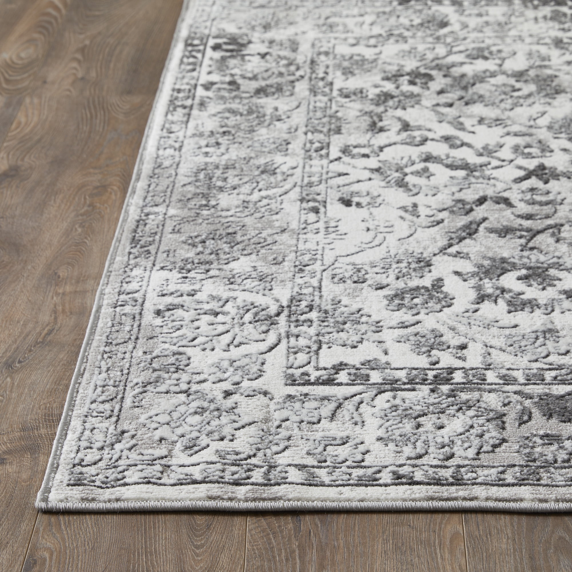 Loomaknoti Aysal Alazah 4' x 6' Grey Oriental Indoor Area Rug