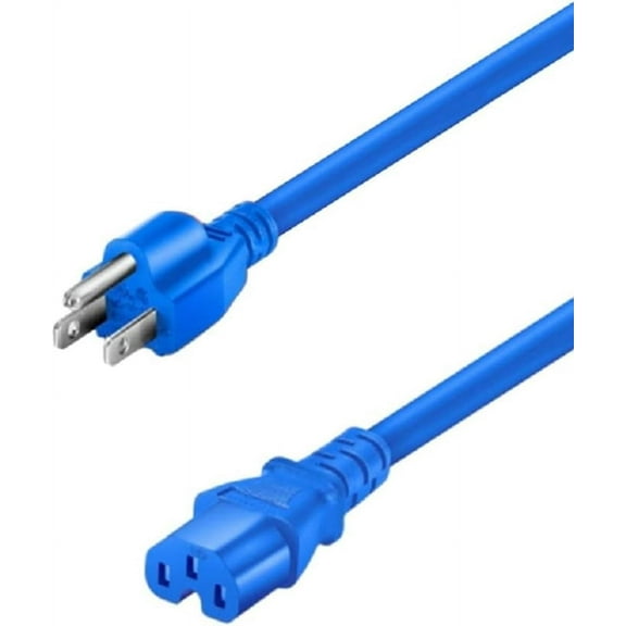 NEMA 5-15P to C15,Blue USA 3Pin to C15 Power Extension Cord,14AWG,15A/125V,UL Listed,UPS Supply Power Cord (5-15P to C15, Blue, 10ft/3m)