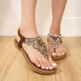 thumbnail image 2 of Women Summer Fashion Rhinestone Toe Post Sandals Bohemian Style Flip Flops Casual Beach Slides Polyester Material Non Slip All Season Comfortable Footwear, 2 of 8