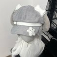 thumbnail image 4 of Slccxzc Cute Puppy Ears Beret Cap Breathable Cotton Painter Hat Women Y2K Newsboy Cabbie Winter Daily Headwear, 4 of 7
