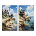 thumbnail image 2 of Designart "Eugene s Reverie Normandy Coast III" France Wall Art Set Of 2 - Beige Landscapes Gallery Set For Office Decor, 2 of 7