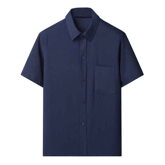 SROBPTY Haut d'Été pour Hommes, Chemises à Manches Courtes pour Hommes, Mode Masculine Confortable Col Rabattu Manches Courtes Marine, TG