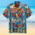 thumbnail image 4 of Camisa de manga corta para hombre para fiesta en la playa Camisa abotonada para hombre Camisa de moda con estampado cúbico de cono de helado para hombre Ropa para hombre, 4 of 4