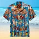 thumbnail image 4 of Camisa de manga corta para hombre para fiesta en la playa Camisa abotonada para hombre Camisa de moda con estampado cúbico de cono de helado para hombre Ropa para hombre, 4 of 4