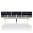 thumbnail image 4 of Fabiano 3-Drawer and 3-Shelf Solid Wood 70" TV Stand, Rustic Navy Blue, 4 of 9