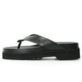 thumbnail image 5 of CMR CHAMARIPA Black Leather Elevator Sandals Comfort High Heel Flip Flop Sandals 6 CM / 2.36 Inches, 5 of 5