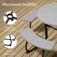 thumbnail image 5 of Best Choice Products 8-Person Circular Outdoor Picnic Table w/ 4 Benches, Umbrella Hole, 2000lb Capacity - Light Gray, 5 of 7
