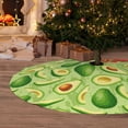 thumbnail image 6 of Lsque Green Avocado Print Christmas Tree Skirt, Tree Skirt with Ties or Velcro, Perfect for Holiday Decorations, Halloween, and New Year-48", 6 of 7