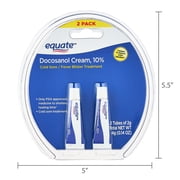 Equate Cold Sore and Fever Blister Treatment Docosanol 10% Cream, 0.14 oz, 2 Count