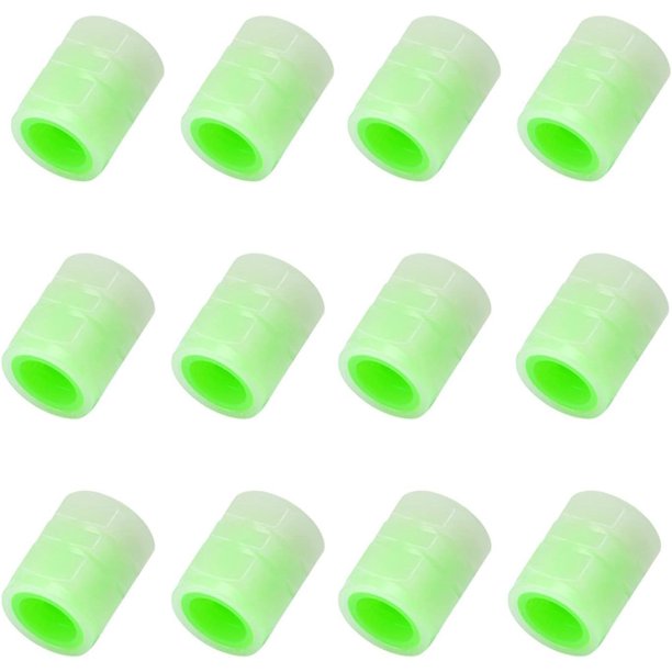 12 tapas de vástago de válvula de neumático luminosas universales, cubiertas de plástico para vástago de neumático de rueda de coche, bicicleta (12 tapas de vástago luminosas)