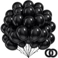 thumbnail image 1 of Globo BAUANOOY de látex negro de 12 pulgadas, 100 unidades con cinta, 1 of 7
