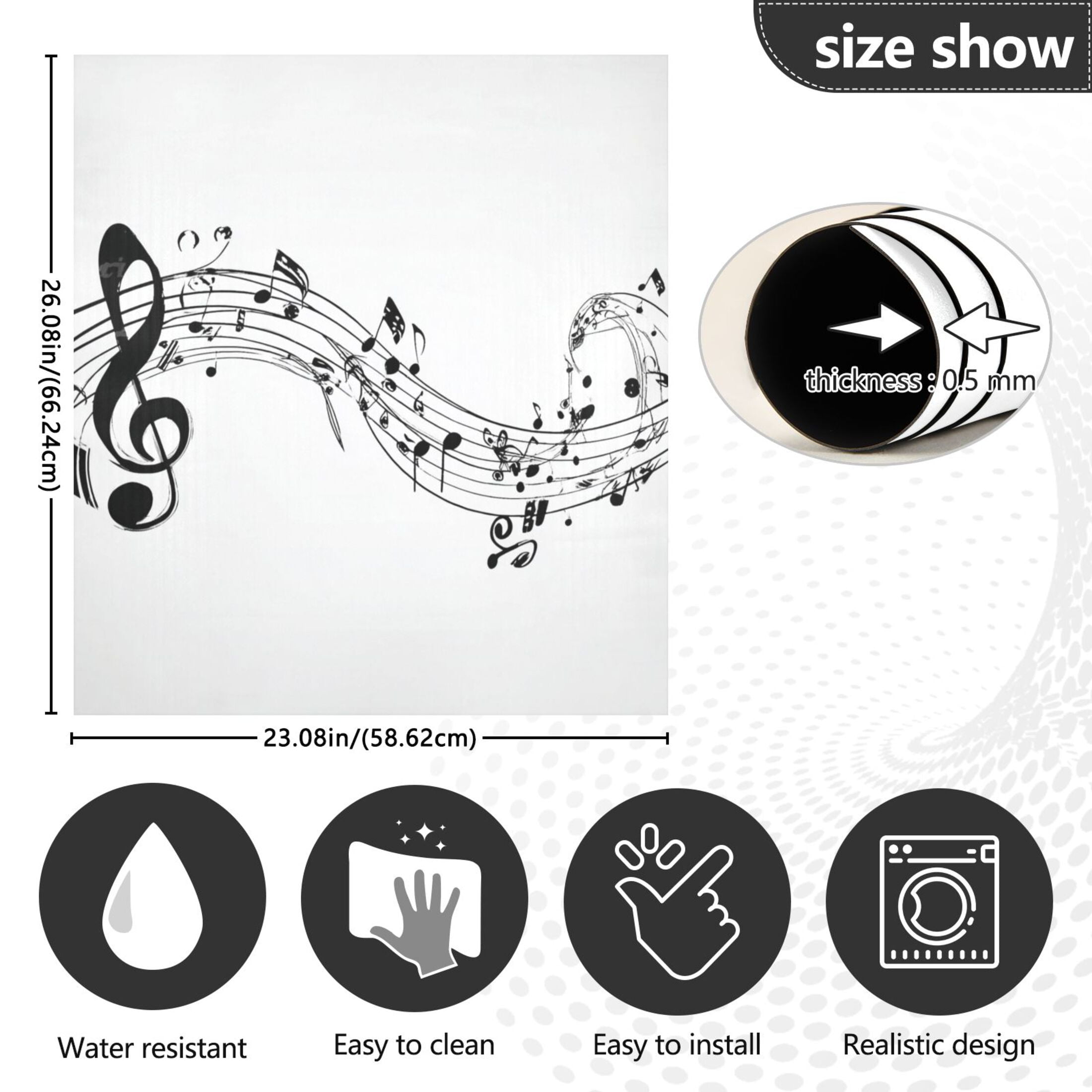 IAUYY Magnetic decorative sticker - 23x26 Inch PVC Refrigerator Decorative Cover, Removable DIY Art for Kitchen Appliances The Outline Forms The Whole