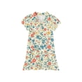 thumbnail image 5 of CCRFTGI Polo Dresses for Kids Girls Size 7-8 Short Sleeve Uniform Cute Floral Print Pleated Flare Skater Polo Dresses Summer Button Collared Pique Polo Dress Light Blue 11-12 Years, 5 of 5