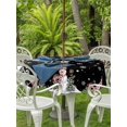thumbnail image 2 of Outdoor Tablecloth with Umbrella Hole and Zipper, Christmas Black Round Table Cloth 60 Inch Waterproof Tablecloth, Winter Snowman Xmas Pine Branch Cardinal Bird Picnic Table Cover for Patio Camping, 2 of 7