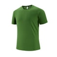thumbnail image 2 of lcziwo Back to College Sale Moisture Wicking Athletic Shirts for Men Big and Tall Short Sleeve Summer Tops Gym Casual Round Neck Quick Dry Tees Shirt Green XXXXXL, 2 of 9