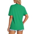 thumbnail image 4 of ZQUUVOU Women's Cotton T-Shirts Solid Color Summer Short Sleeve V-Neck Top(Green,XL), 4 of 4