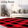 thumbnail image 2 of ODIKA 3'x5' Machine Washable Non-Slip Area Rug, Festive Buffalo Check with Holiday Charm Decorative Design High Traffic Rug with Pad, Black, 506360, 2 of 8