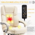 thumbnail image 4 of Homrest Executive Office Chair W/ Adjustable Lumbar Support, Massage Office Chair for Adult,White, 4 of 8