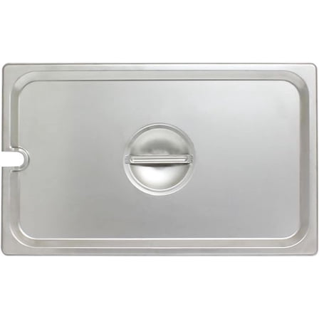 TrueCraftware-Full Size Slotted Stainless Steel Anti-Jamming Steam Pan Cover 24 Gauge- Notched Anti-Jam Steam Table Pan Lid Catering Metal Food Pan Cover for Restaurant Events Catering