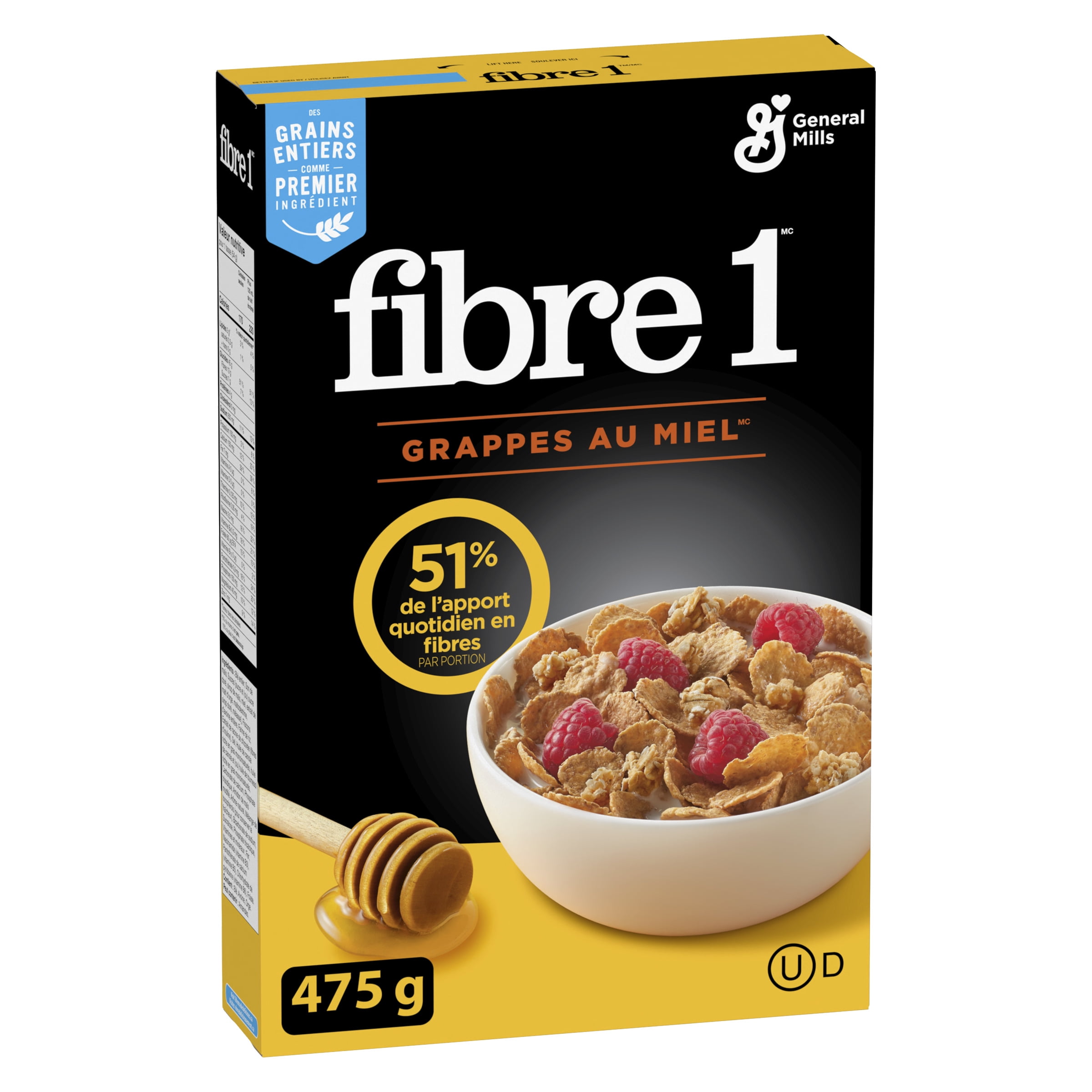 Fibre One Breakfast Cereal, Honey Clusters, High Fibre and Whole Grains, 475 g, 475 g