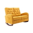 thumbnail image 4 of Bellemave Fashion Double Rocking Sofa with High Backrest and Pocket, Rocker Chair with Spacious Wing-back and Padded Seat for Living Room, Bedroom, Nursery(Mustard), 4 of 8