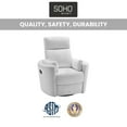 thumbnail image 4 of Soho Baby Nottingham Manual Upholstered Glider Recliner Rocking Chair 360° Swivel for Nursery and Living Room – Plush White​, 4 of 12