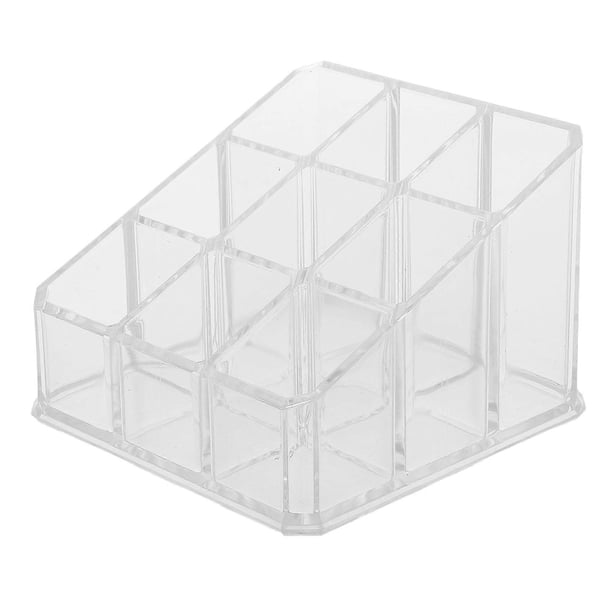 Lipgloss Holder Lipstick Organizer For Vanity 9 Slot Design Transparent Plastic Storage Display Case Makeup Brushes And Cosmetic Accessories 1Set