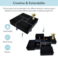 thumbnail image 3 of Square Coffee Table with 4 Hidden Storage Compartments, Unique Design Cocktail Table with Extendable Sliding Tabletop, UV High-Gloss Design Center Table for Living Room, Black, 3 of 9