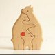 thumbnail image 2 of Personalized Wooden Bear Family Puzzle with 2-6 Name Animal Figurines Wooden Sculpture Christmas Birthday Gifts Art Puzzle Decor (3 Names), 2 of 5