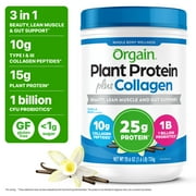 Orgain 25g Plant Protein + Collagen Powder, Vanilla, 1.6lb