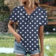 thumbnail image 2 of yillto Womens V Neck Shirts Short Sleeve Polka Dots Tops Loose Casual Tunic Blouses Summer Fashion Tunics, 2 of 5