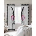 thumbnail image 4 of Easter Blackout Curtains for Bedroom Living Room Darkening Curtains 54 Inch Long Funny Rabbit Carrots Black White Buffalo Plaid Short Curtain for Small Window Treatment Grommet Drapes 52"x54"x2, 4 of 9