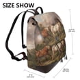 thumbnail image 2 of Honeii Three Horses Oil Painting rint Leather Backpack,Trendy Leather Backpack,PU Leather Daypack, Ideal for Work, School, Nurse, College & Travel, 2 of 4