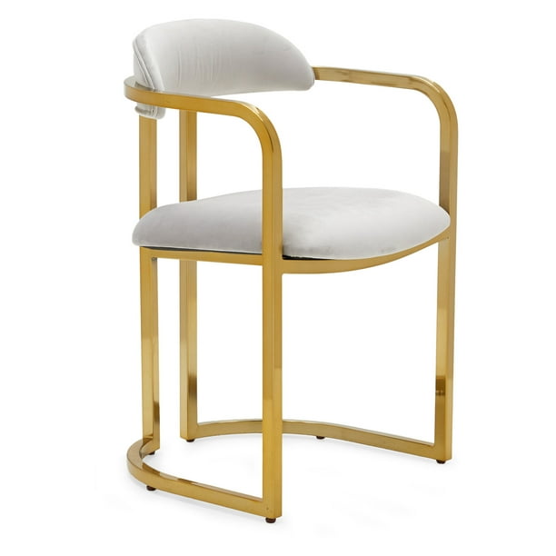 MoDRN Glam Marni Metal Base Dining Chair, Multiple Colors