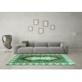 thumbnail image 3 of Ahgly Company Indoor Square Abstract Turquoise Blue Modern Area Rugs, 4' Square, 3 of 4