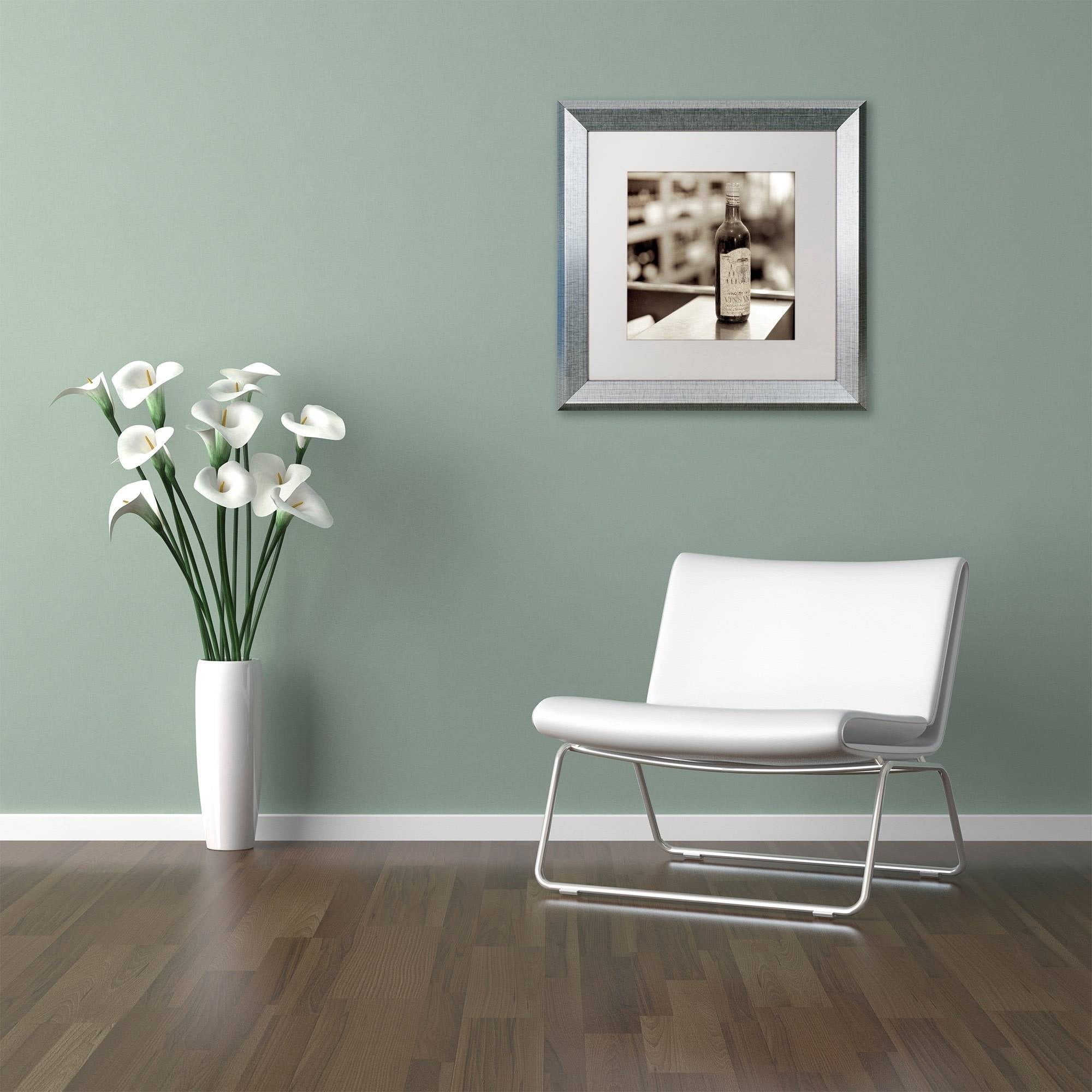 Trademark Fine Art "Tuscany Caffe III" Canvas Art by Alan Blaustein, White Matte, Silver Frame
