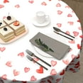 thumbnail image 5 of Valentine''s Day Table Cloth Round Love Red Hearts Tablecloth 60 Inch Decor Washable Stain and Wrinkle Resistant Round Table Cover for Dining Picnic, 5 of 8