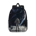 thumbnail image 1 of Disketp Astronaut Standing In The Moon Mochila Escolar de 15 Pulgadas, Mochila Ligera para Estudiantes, Viajes y Trabajo, Cómoda y Resistente para el Uso Diario, 1 of 6
