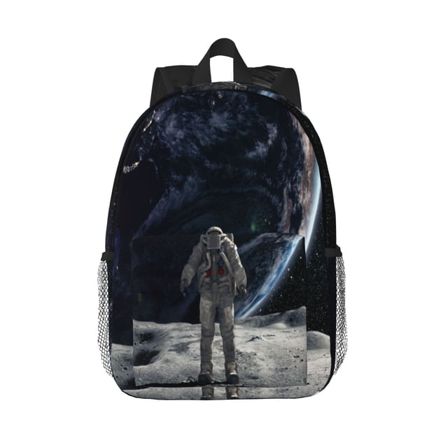 Disketp Astronaut Standing In The Moon Mochila Escolar de 15 Pulgadas, Mochila Ligera para Estudiantes, Viajes y Trabajo, Cómoda y Resistente para el Uso Diario