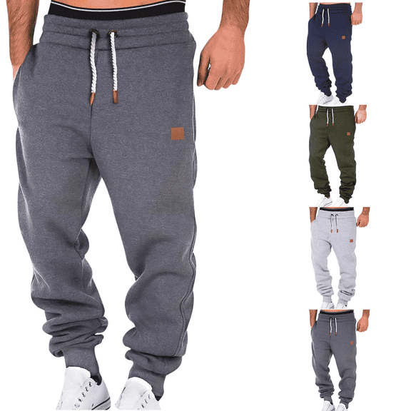 Viadha Mens Sweatpants Cotton Joggers Sweat Pants Cinched-Bottom Outdoor Running Pants Elastic Waist Drawstring Workout Casual Sweatpants Trousers with Pockets