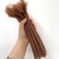 thumbnail image 3 of AONKIA Brown 100% Human Hair Dreadlock Extensions 0.8cm Width  4 Inch 30 Strands Loc Extensions Human Hair for Women/Men, 3 of 10