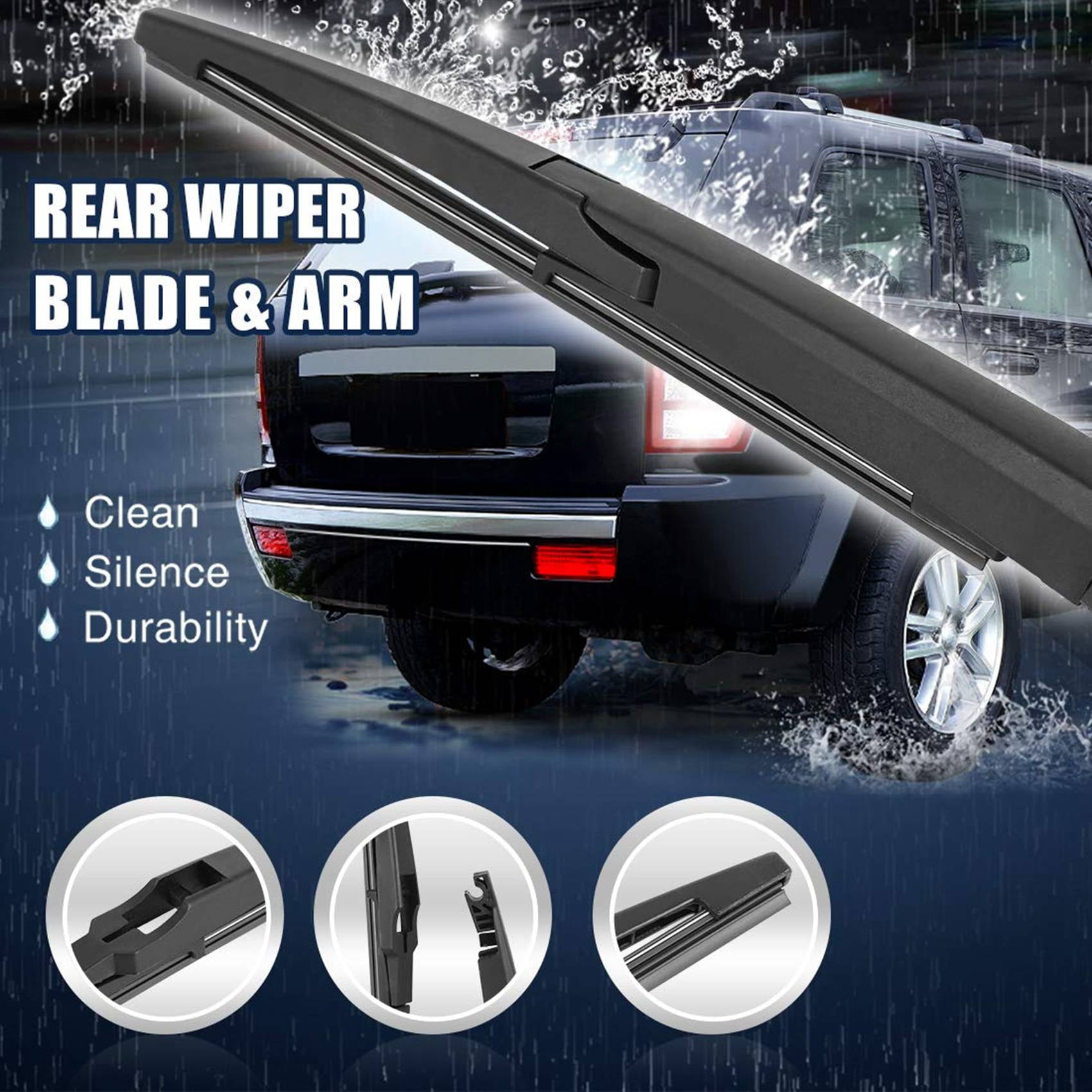 10 Inch 260mm Car Rear Windshield Wiper Blade Arm Set for Soul 2010-2017 Back Windscreen Wiper Arm Rear Wiper Blades