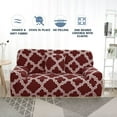thumbnail image 3 of SUTENGDA Housse de Canapé Extensible en Spandex pour Causeuse Fleur Rouge Moyen, 3 of 6