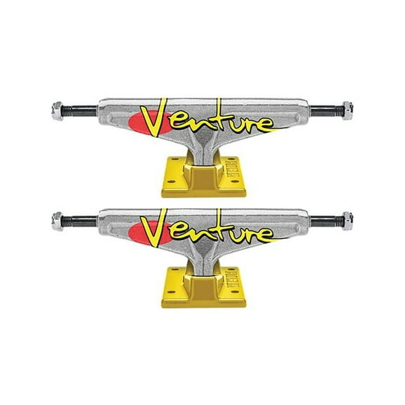 Venture High Team Edition Full Bleed Skateboard Trucks Polished Yellow - Hanger 5" Axle 7.75" (Set of 2)