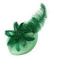 thumbnail image 1 of Chic Headwear Grande Plume de Paon Rose Fascinator - Vert, 1 of 1