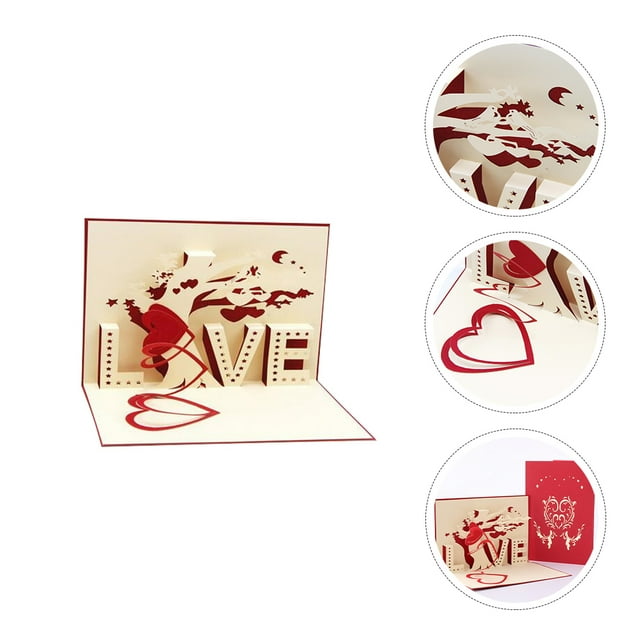 Minkissy 12 Pcs Cartes de Vœux Rouges pour la Saint-Valentin et la Remise des Diplômes 4.7x1.6in
