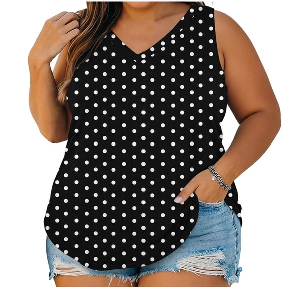 yillto Plus Size Tank Tops for Womens Baggy Basic Sleeveless Shirts Round Neck Casual Flowy Tees S-5XL