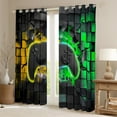 thumbnail image 2 of Erosebridal Black Gamepads Curtains Pack of 2 (52Wx84L),Video Game Curtains for Living Room (52Wx84L),Golden Green 30%-50% Blackout Curtains for Bedroom,Gamer Room Decor, 2 of 6