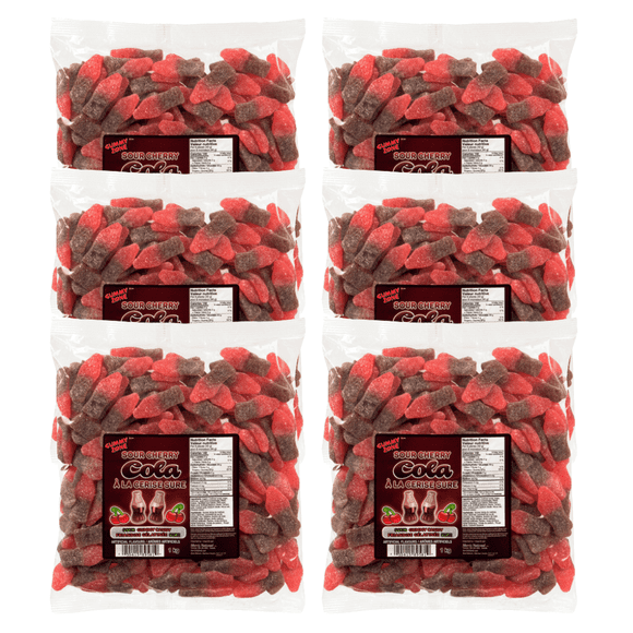 GUMMY ZONE Sour Cherry Cola Bottles 1kg/2.2lbs - Tangy and Fizzy Candy Delights